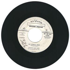 Johnnie & Jack 45 RPM - So Lovely, Baby / Look Out - RCA Victor VG Rockabilly